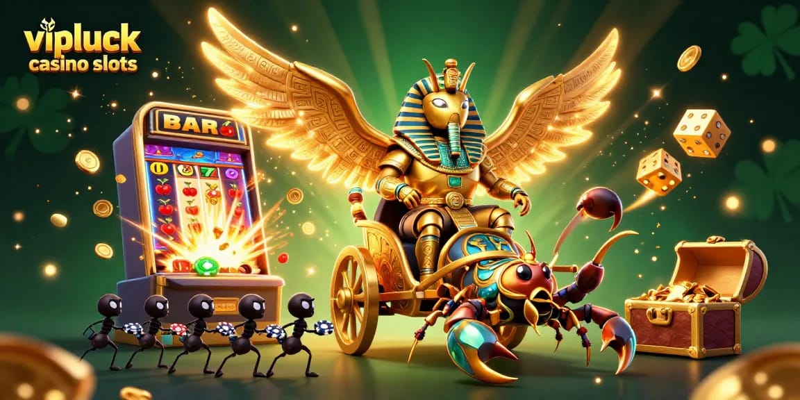Scopri il mondo di vipluck casino slots con una vivace illustrazione 3D tematica.